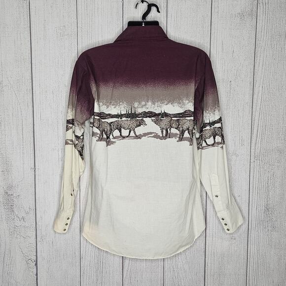 VTG Brooks & Dunn Panhandle Slim Wolf Pack Pearl Snap Collared Shirt, sz Large - Picture 3 of 5